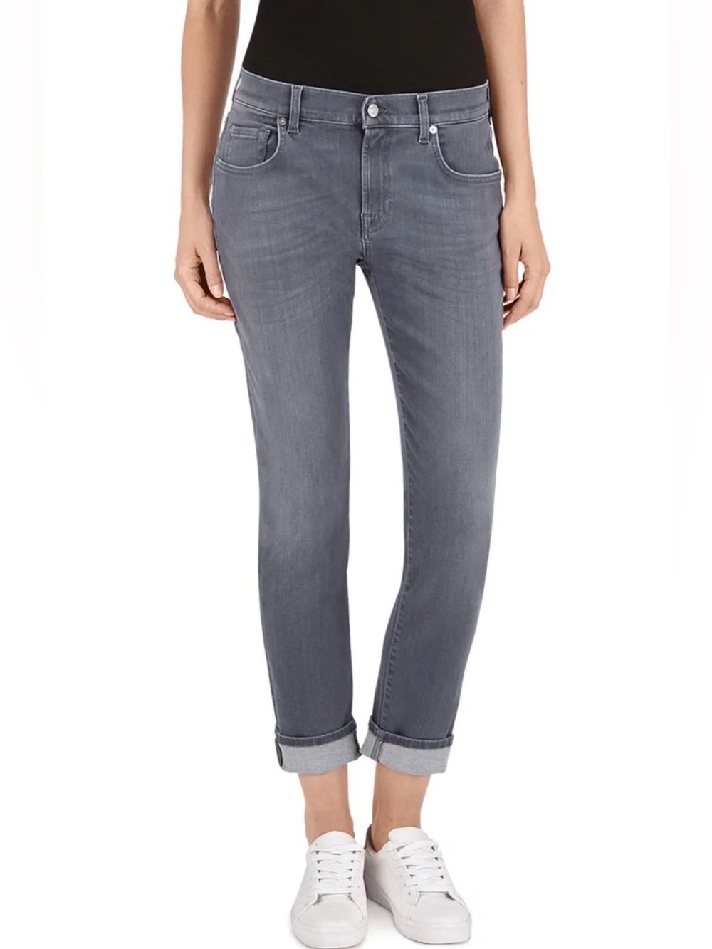 7 for all mankind relaxed for skinny charcoal wash jean size 31